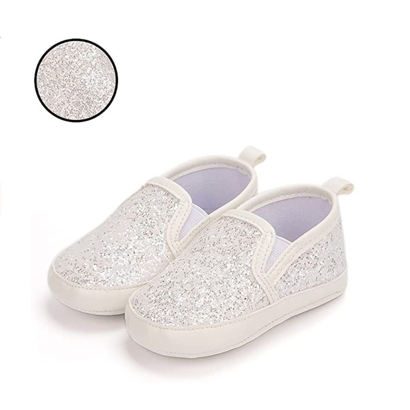 White sale glitter loafers